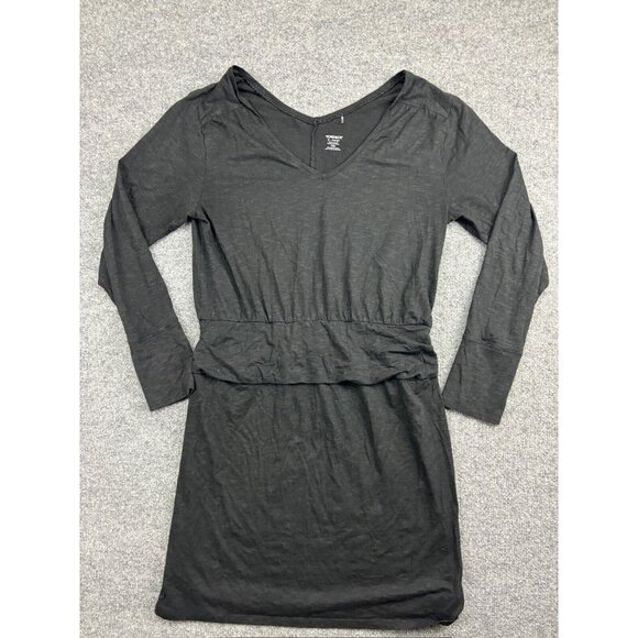 Toad & Co Dress Women's X-Large Black Long Sleeve Double V Neck Straight Stretch - Picture 1 of 8